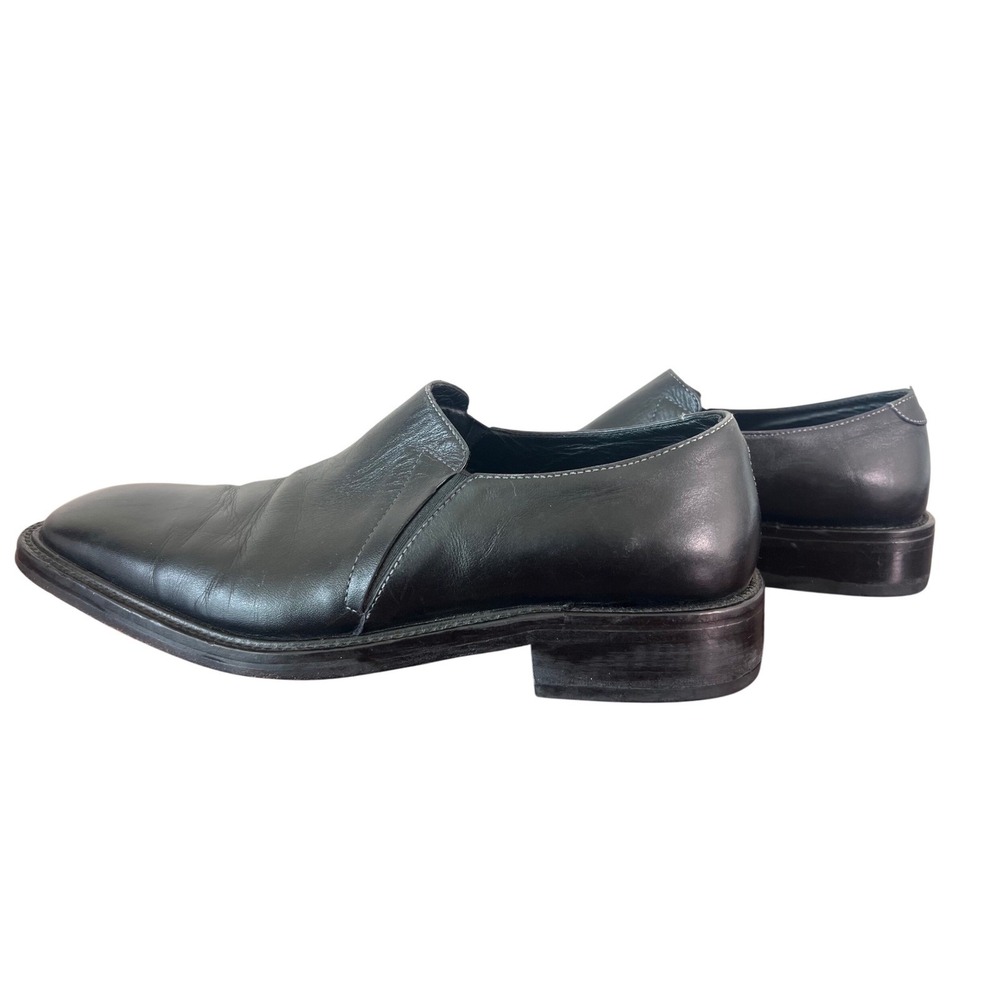 Gordon‎ Rush 51201 Mens Black Leather Square Toe Slip On Loafers Italy Size 9